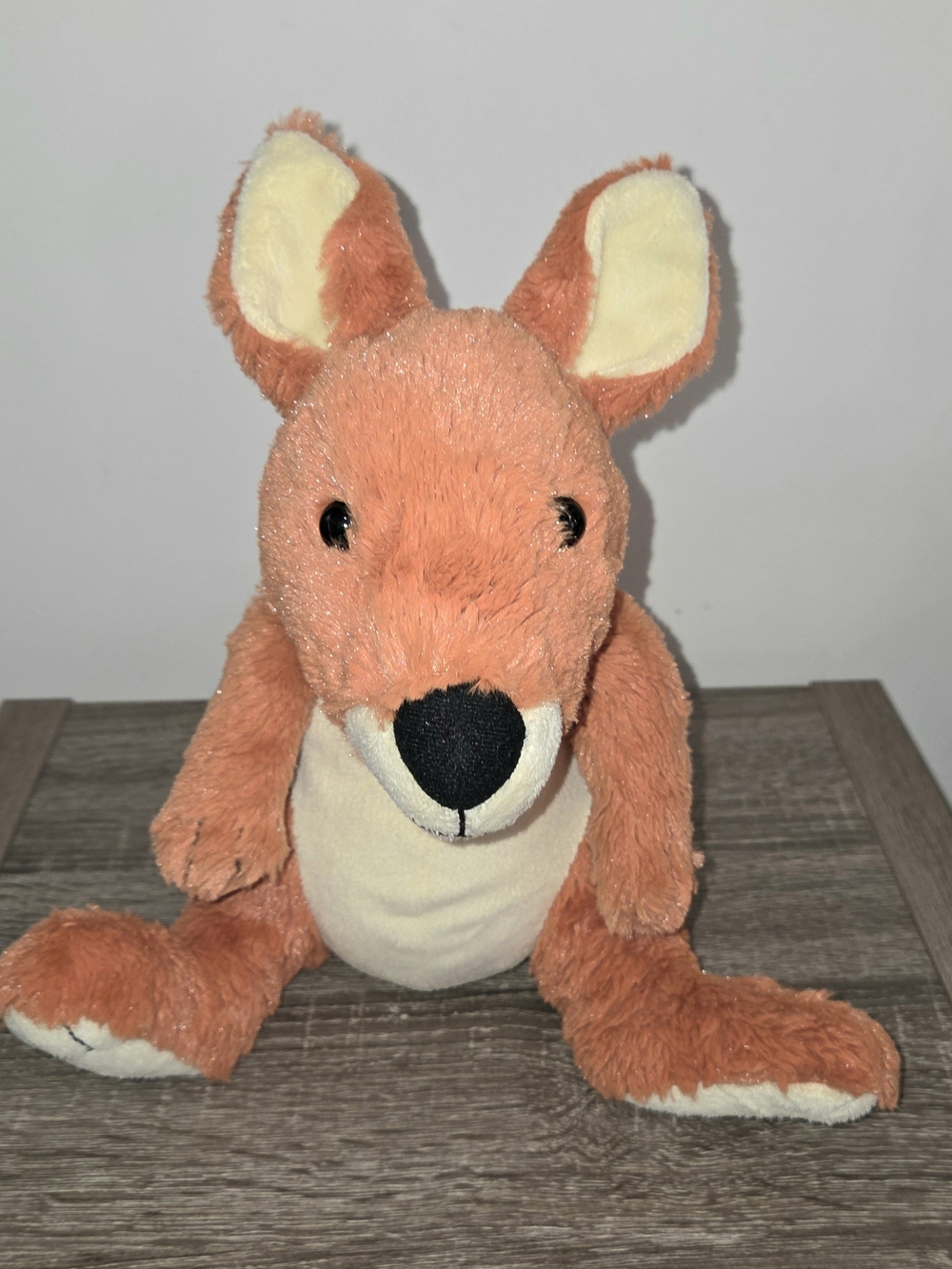 Kohl's Orange and Cream Kangaroo Plush Dog Toy with Squeaker
